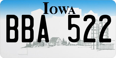 IA license plate BBA522