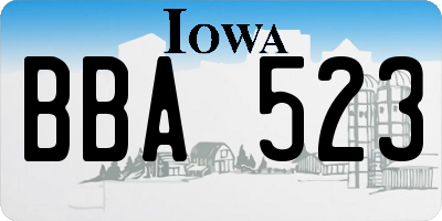 IA license plate BBA523