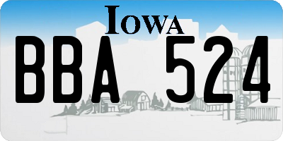 IA license plate BBA524