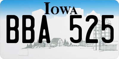 IA license plate BBA525