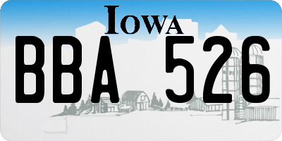 IA license plate BBA526