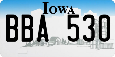 IA license plate BBA530