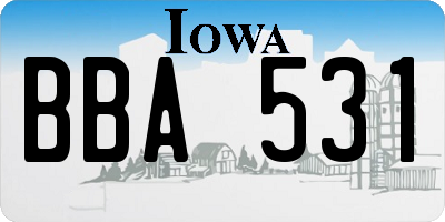 IA license plate BBA531