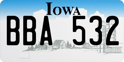 IA license plate BBA532