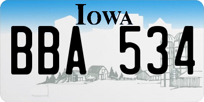 IA license plate BBA534