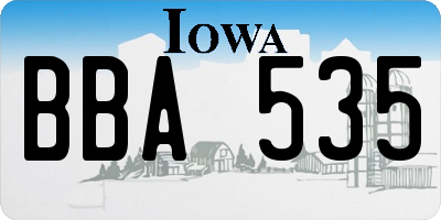 IA license plate BBA535