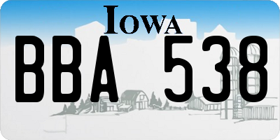 IA license plate BBA538