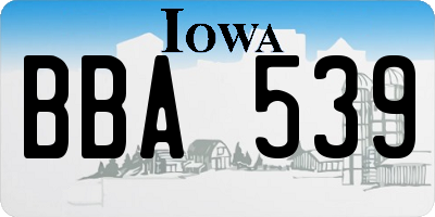 IA license plate BBA539