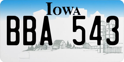 IA license plate BBA543