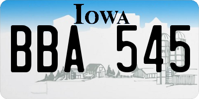 IA license plate BBA545