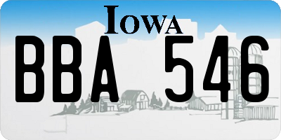 IA license plate BBA546