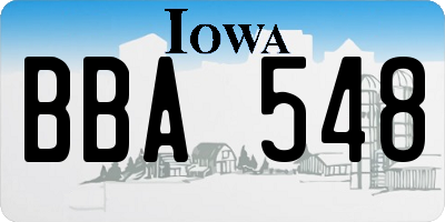 IA license plate BBA548