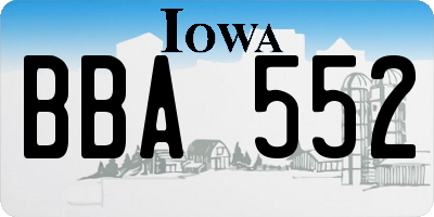 IA license plate BBA552