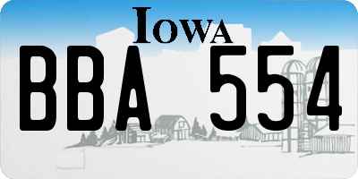 IA license plate BBA554
