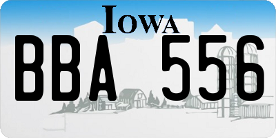IA license plate BBA556