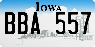IA license plate BBA557