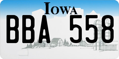 IA license plate BBA558