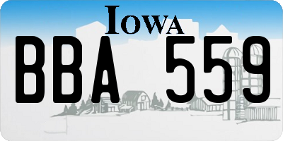 IA license plate BBA559