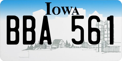 IA license plate BBA561