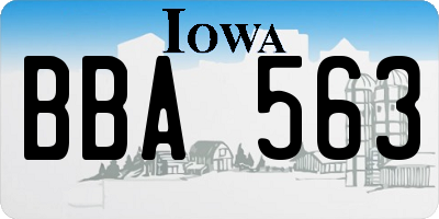 IA license plate BBA563