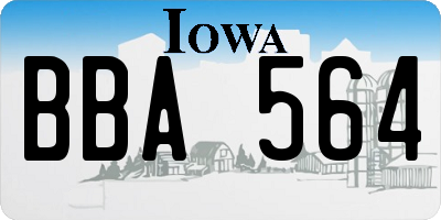 IA license plate BBA564