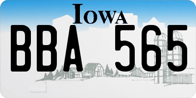 IA license plate BBA565