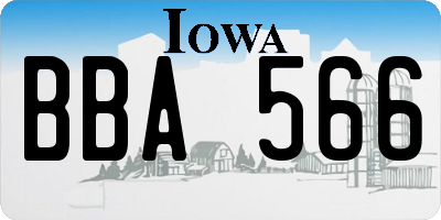 IA license plate BBA566