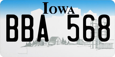IA license plate BBA568