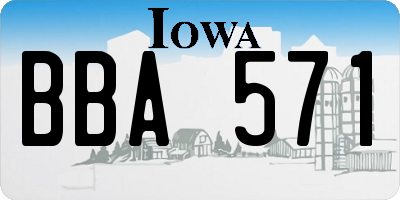IA license plate BBA571