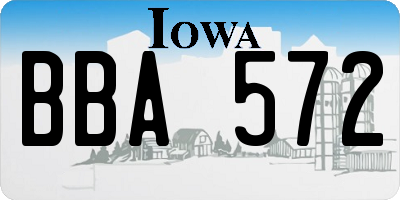 IA license plate BBA572