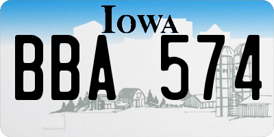 IA license plate BBA574
