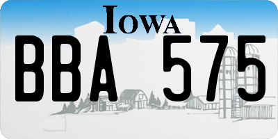 IA license plate BBA575