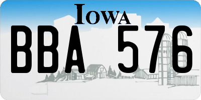 IA license plate BBA576