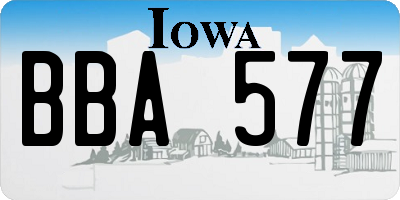 IA license plate BBA577