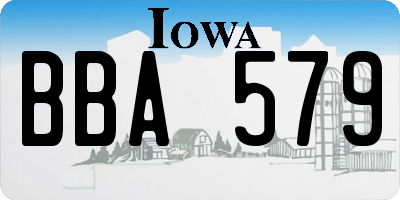 IA license plate BBA579