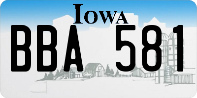 IA license plate BBA581