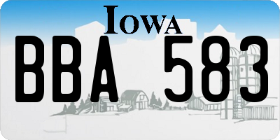 IA license plate BBA583