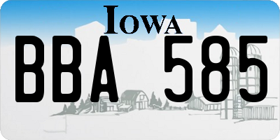 IA license plate BBA585