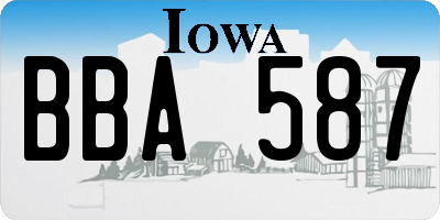 IA license plate BBA587