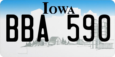 IA license plate BBA590