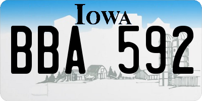 IA license plate BBA592