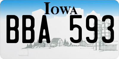 IA license plate BBA593
