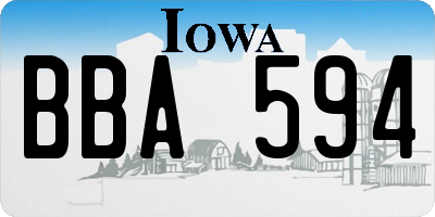 IA license plate BBA594