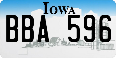 IA license plate BBA596