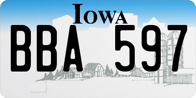 IA license plate BBA597