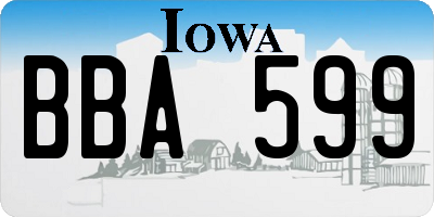 IA license plate BBA599