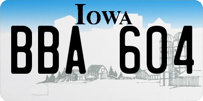 IA license plate BBA604