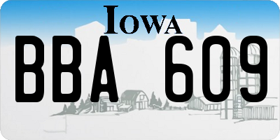 IA license plate BBA609