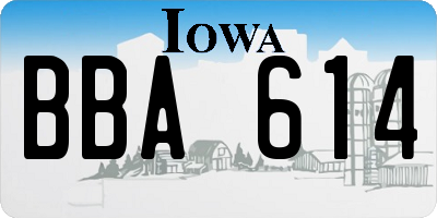 IA license plate BBA614
