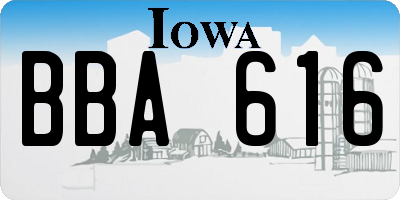 IA license plate BBA616